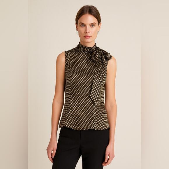Rene Lezard Silk Polka Dot Top Women's FR 38 or US 6 - Picture 1 of 7